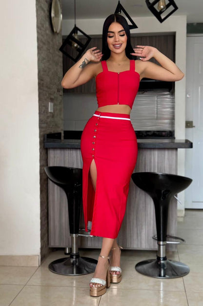 Conjunto tres prendas falda